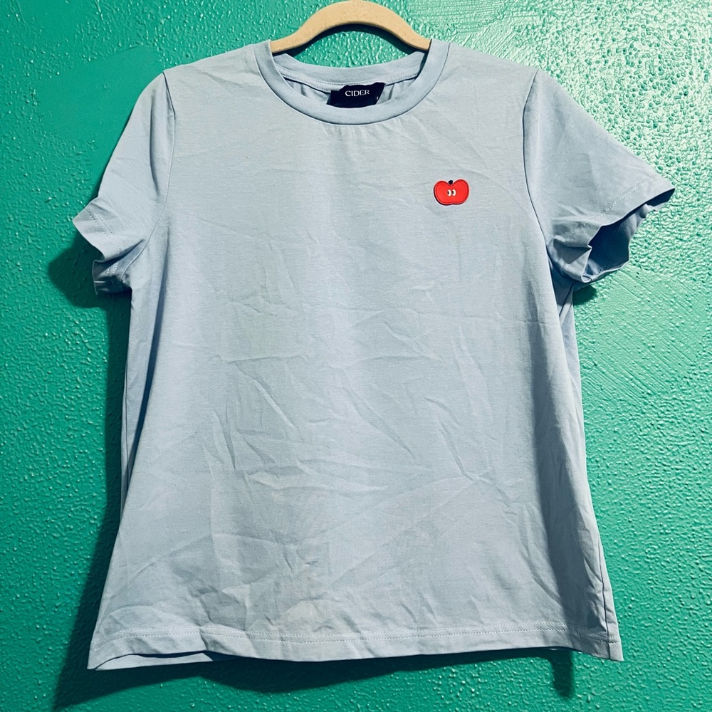 Cider Sky Blue Tee with Heart Accent